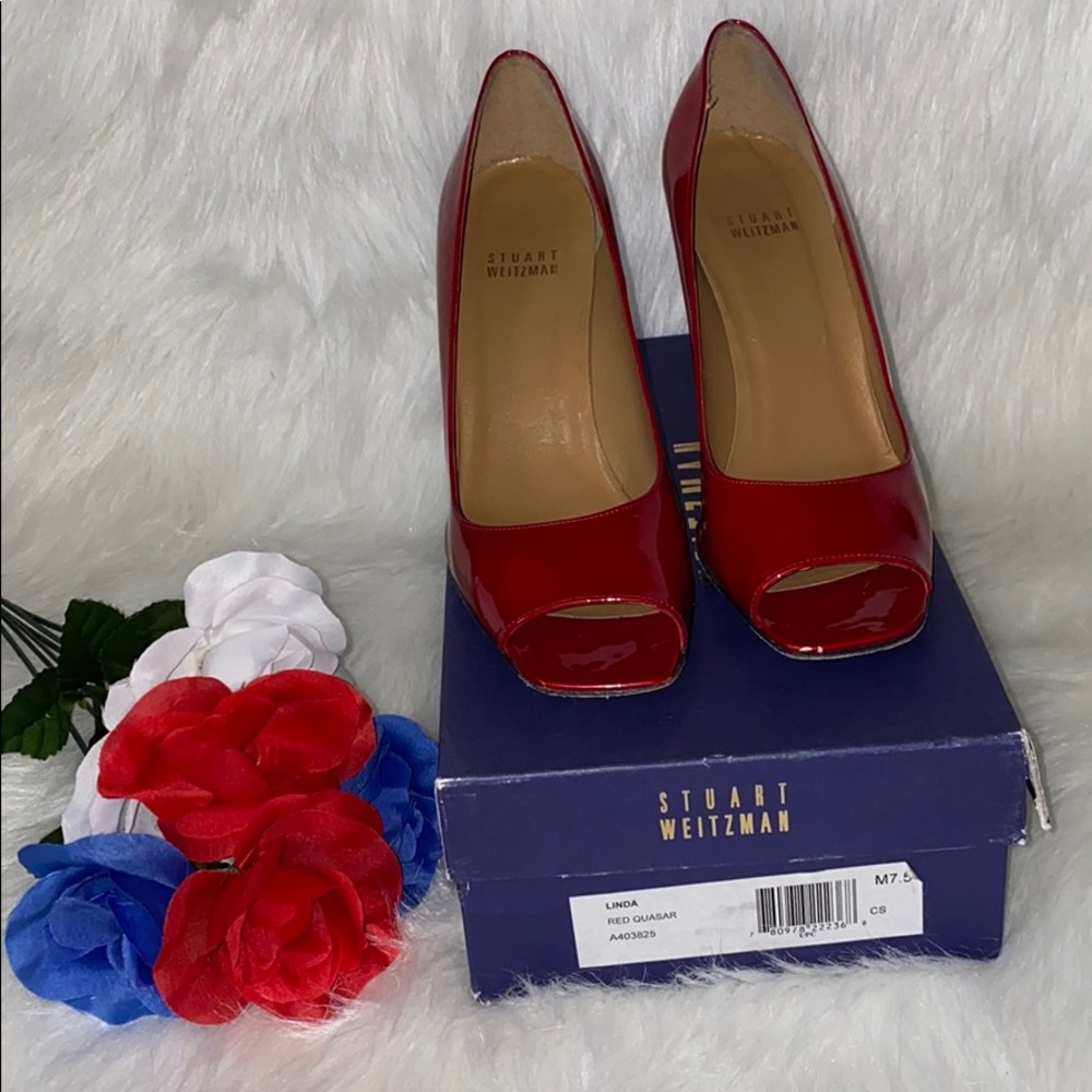 Stuart Weitzman Linda Red Quasar Pump